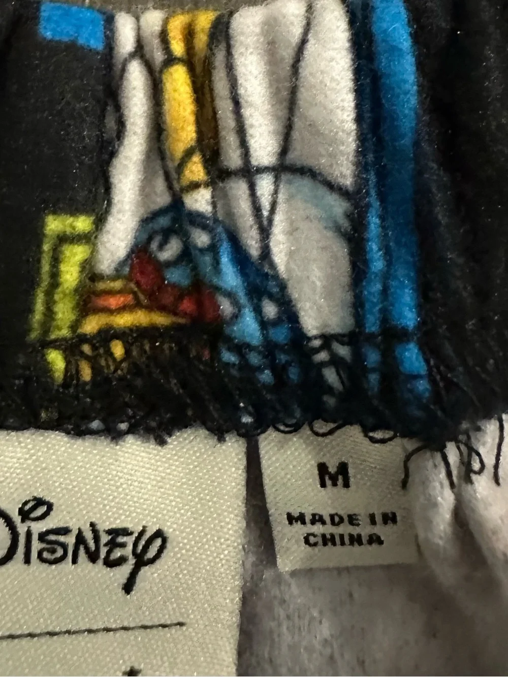 Disney Black Multicolor Cartoon Window Print Kids Pajama Set